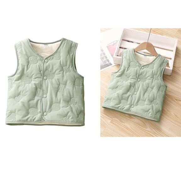 Kids Puffer Vest Cotton Girls' Outerwear Vests Girls Winter Clothes Kids Clothing 3-4 Years