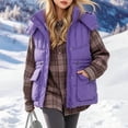 thumbnail image 1 of Kids Puffer Vest Girls Detachable Hood Sleeveless Padded Gilet Zip Snap Cargo Flap Pockets Adjustable Waist Warm Winter Outerwear Waistcoat, 1 of 7