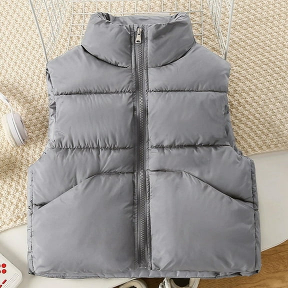 Kids Puffer Vest Girls Lightweight Sleeveless Outerwear Jackets & Vests Kids Boys' Outerwear Vests Girl Clothes Size 6-7 Years