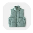 thumbnail image 1 of Kids Puffer Vest Girls Vest Stand Collar Lightweight Water-Resistant Zip Up Sleeveless Jacket Kids Winter Jacket 5-6 Years, 1 of 8