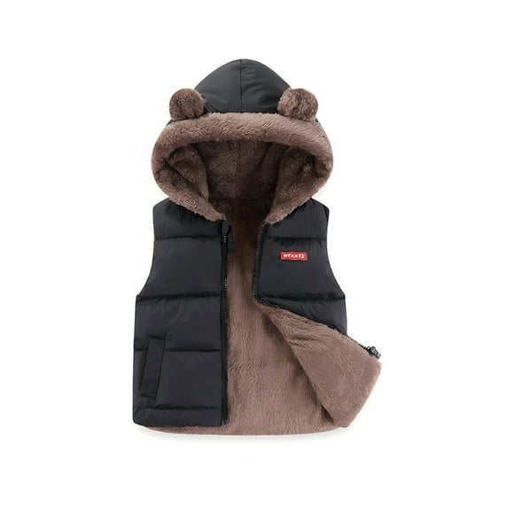 Kids Puffer Vest Girls with Hooded Bear Ear Sleeveless Jacket Lightweight Outerwear Jackets & Vests Kids Winter Vest Clothes for Girls 3-4 Years