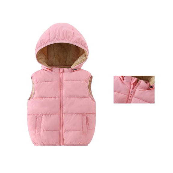 Kids Puffer Vest Girls with Hooded Lightweight Sleeveless Girls' Outerwear Vests Kids Winter Clothes Clothes for Girls 4-5 Years