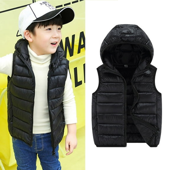 Kids Puffer Vest Girls with Hooded Sleeveless Lightweight Girls' Outerwear Jackets & Coats Winter Clothes Girls Size 8-10 Years Clothes