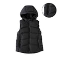 thumbnail image 1 of Kids Puffer Vest Hooded Jacket Black Down Vest Zip up Sleeveless Lightweight Jacket Kids Winter Vest 8-9 Years, 1 of 4