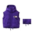 thumbnail image 1 of Kids Puffer Vest Hooded Sleeveless Jacket Lightweight Girls' Outerwear Vests Girls Winter Clothes Vest for Girls 5-6 Years, 1 of 7