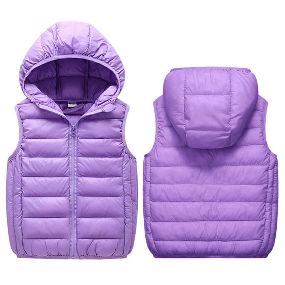Kids Puffer Vest Kids Boys Girls Winter Vest Hooded Jacket Sleeveless Lightweight Jacket Kids Winter Jacket for Children 18-24 Months