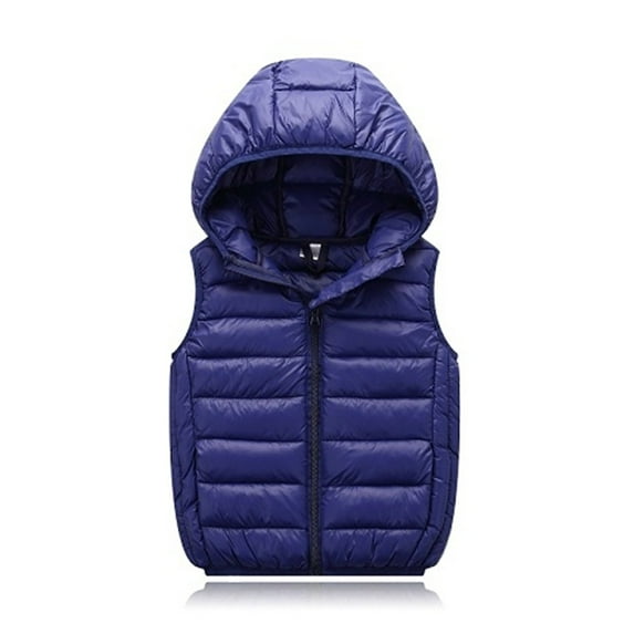 Kids Puffer Vest Kids Girls Winter Vest Hooded Jacket Sleeveless Windproof Down Jacket Winter Vest For Girls 6-8 Years