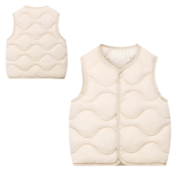 Kids Puffer Vest Kids Girls Winter Vest Lightweight Button Down Cute Jackets Sleeveless Winter Outfits 3-4 Years