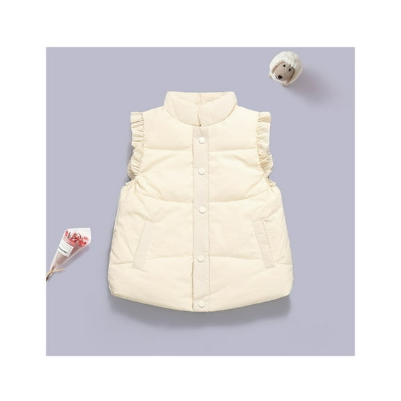 Kids Puffer Vest Kids Girls Winter Vest Lightweight Button Down Sleeveless Jacket Boys Winter Jacket 3-4 Years