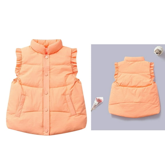 Kids Puffer Vest Kids Winter Vest Lightweight Water-Resistant Button Down Cute Jackets with Sleeveless Child Puffer Jacket 5-6 Years