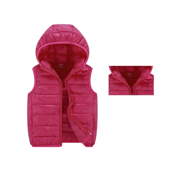 Kids Girls Puffy Vest Hooded Sleeveless Lightweight Girls' Outerwear Jackets & Coats Kids Winter Clothes Girls Clothing 6-8 Years