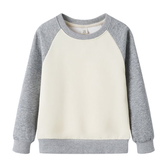 Little Girls Sweatshirt Sweater Block Color Long Sleeves Tops Casual Fleece Sweater Crew Neck Oversized Pullover Cotton Clothes Casual Comfy Fall Winter Warm Sweatshirts Kids Coat