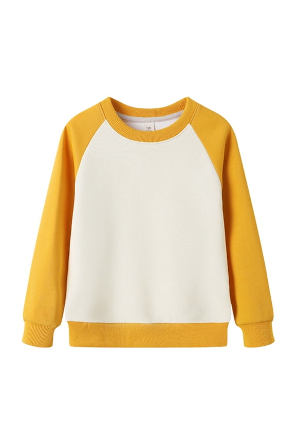 Little Girls Sweatshirt Sweater Block Color Long Sleeves Tops Casual Fleece Sweater Crew Neck Oversized Pullover Cotton Clothes Casual Comfy Fall Winter Warm Sweatshirts Kids Coat