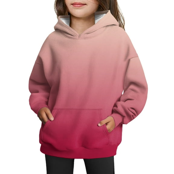 Kids Pullover Hoodie Soft Comfortable Sweatshirt Long Sleeve Casual Hooded Top for Girls Youth Children