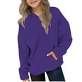 thumbnail image 1 of Kids Pullover Hoodie Soft Cotton Baggy Loose Sweatshirt with Pocket Boys Girls Fall Winter Long Sleeve Tops (13 Years, Purple), 1 of 7