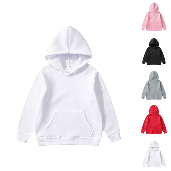 Kids Pullover Hoodie Sweatshirt Boys Girls Casual Top, Long Sleeve Crewneck Soft Basic tops for Everyday Wear