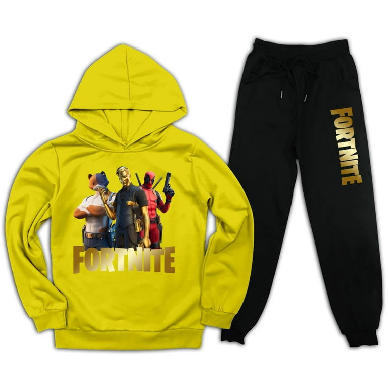 Kids Pullover Hoodie and Sweatpants Suit for Boys Girls FORTNITE Graphic 2 Piece Outfit Jogging Tracksuit Sweatshirt Set3 Walmart