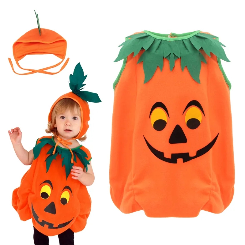 Kids Pumpkin Costume for Toddler Boys Girls Halloween Fancy Dress