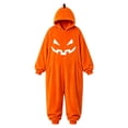 thumbnail image 1 of Kids Pumpkin Lantern Hooded Onesie Plush Halloween Pumpkin Romper with Hood One Piece Jumpsuit, 1 of 4