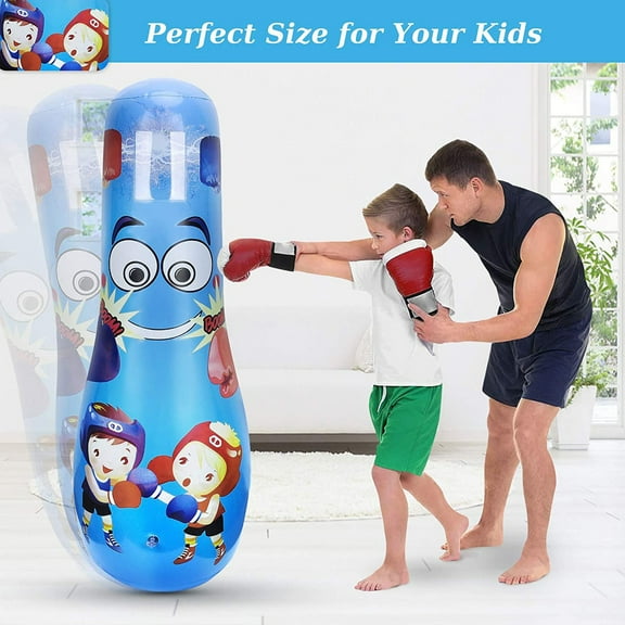 Kids Punching Bag under $5! Yrmaups kidsPunching Bag, Inflatablechildren's Boxing Bag, for Ages 3-10, Training for Boxing, Taekwondo, MMA, Indoor Outdoor Activity, with Stand and Pump