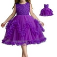 thumbnail image 1 of Kids Purple Dress for Girls Ruffle Toddler Tulle Dress Girls Birthday Dress Kids Dress 2-3Y, 1 of 5