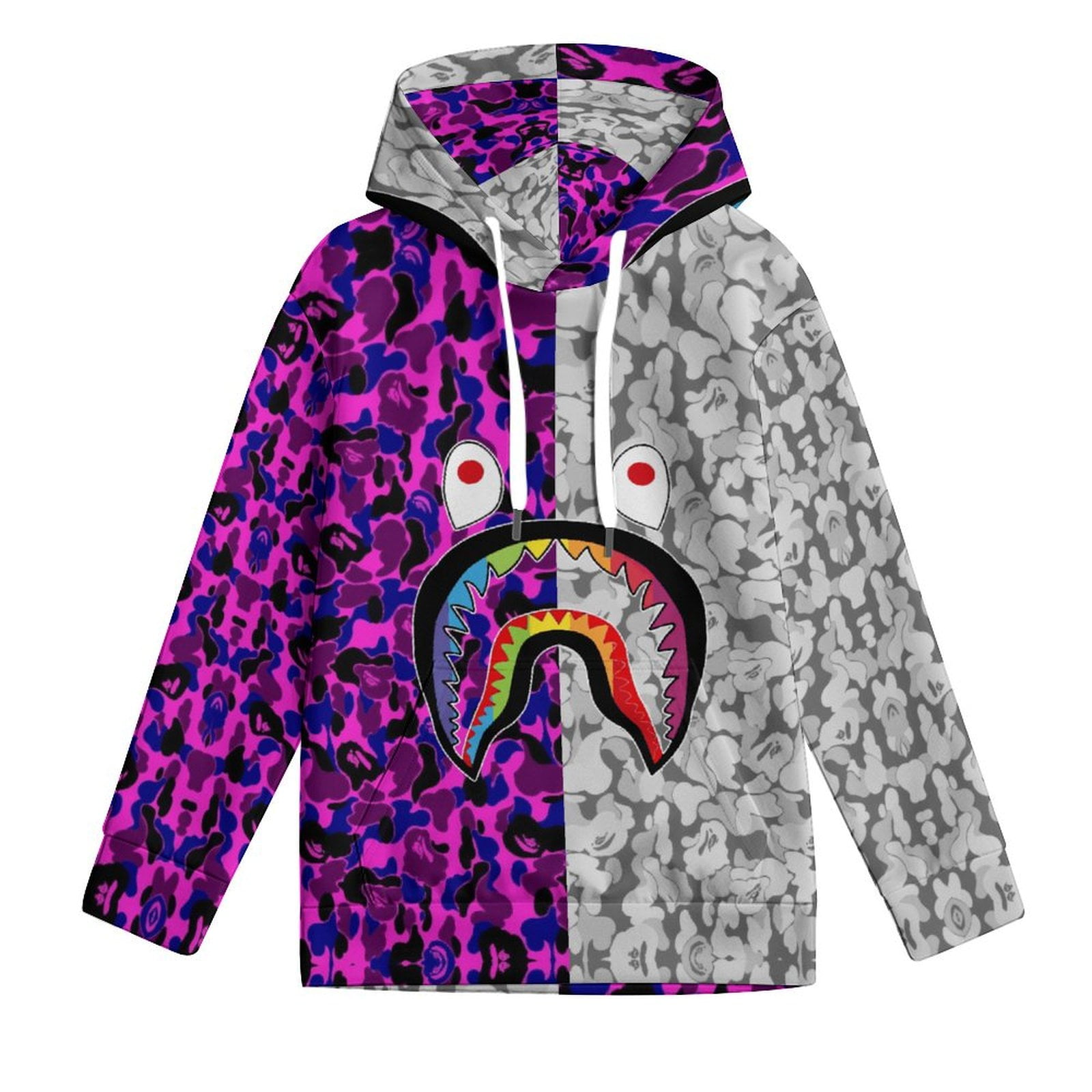 Kids Purple Grey Rainbow Bape Shake Camo Hoodie Sweatshirt for Boys Girls Pullover Hooded with Kangaroo Pocket 6 7Y Walmart