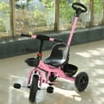 thumbnail image 1 of Kids Push Trike with Safe Belt Toddler Bike Birthday Gifts and Toys, 1 of 8