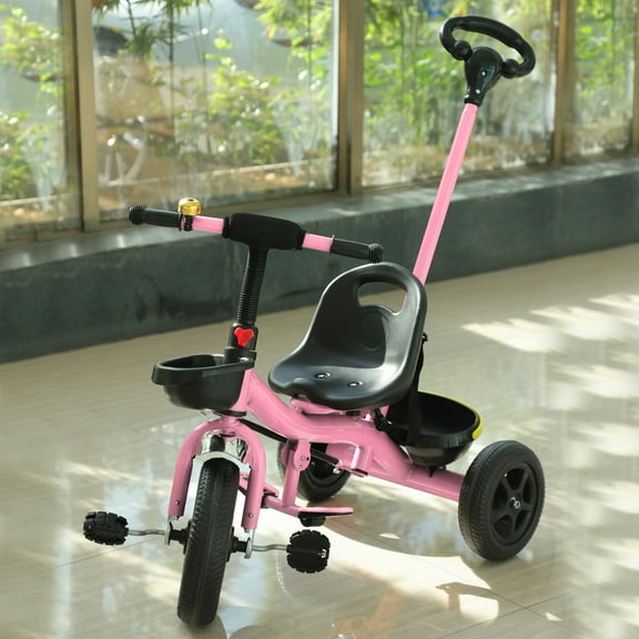 Kids Push Trike with Safe Belt Toddler Bike Birthday Gifts and Toys