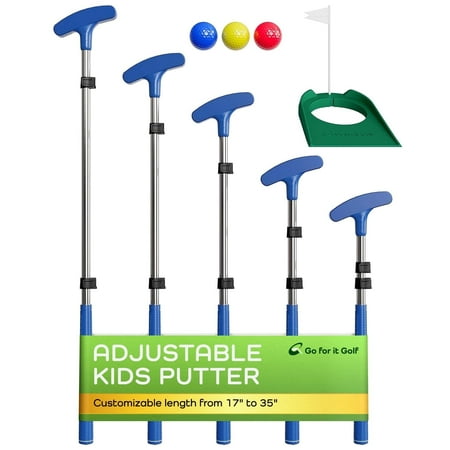 Kids Putter with Adjustable Size Shaft Right and Left Hand (Light Blue)