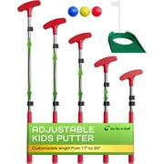 Kids Putter with Adjustable Size for Junior Golfers with Extendable Shaft Right and Left Hand (Light Red)