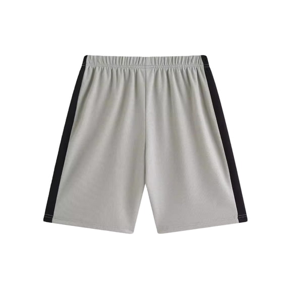 Kids Quick-Dry Athletic Shorts with Side Stripe, Breathable Mesh Sports Shorts for Boys Girls, for Running, Basketball, Training & Daily Wear Gray 170