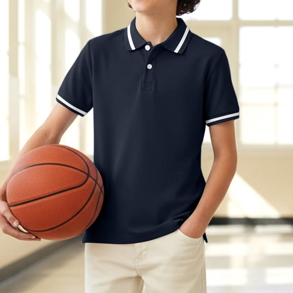 Kids' Quick Dry Team Practice Top Class Polo Shirt PE Clothing Collared Sports Activity Top