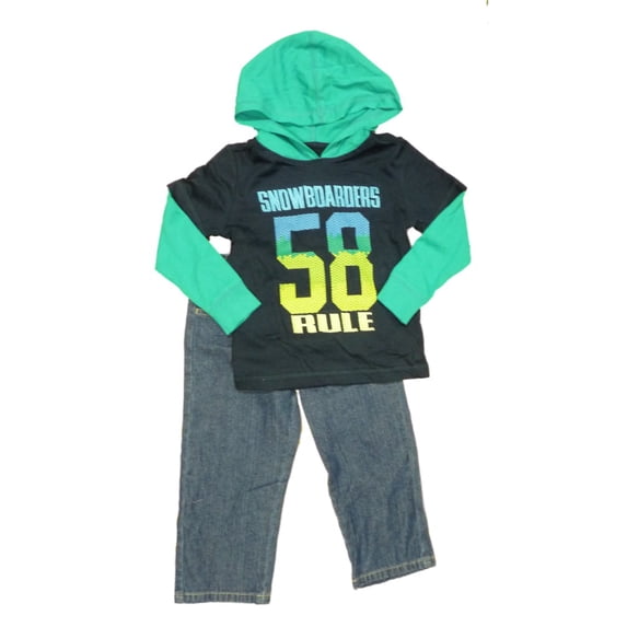 Kids R Us Toddler Boys Blue Snowboarders Rule 2 Piece Pants & Shirt Set 2T