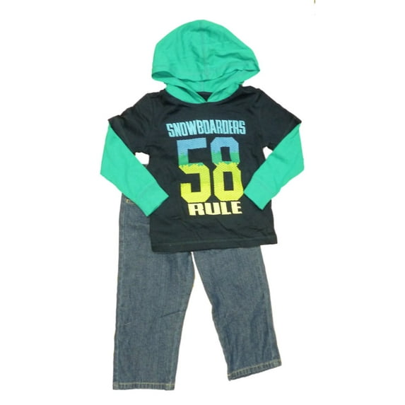 Kids R Us Toddler Boys Blue Snowboarders Rule 2 Piece Pants & Shirt Set 3T