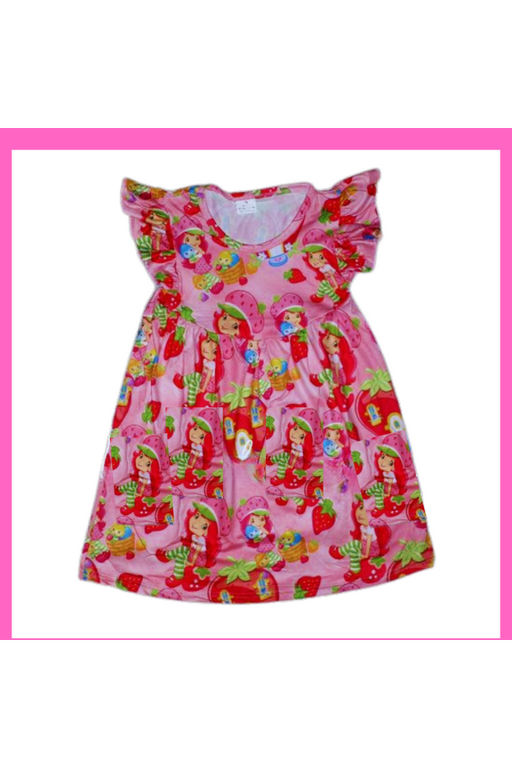 Retro Strawberry Shortcake Pillow Dress - Adorable Cotton Comfort!