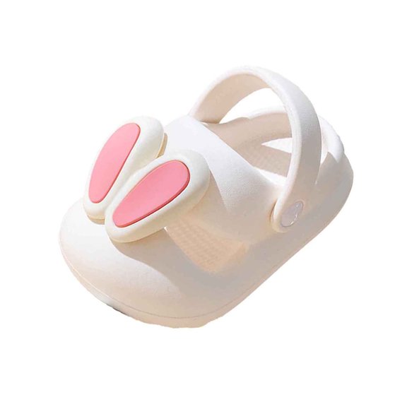 Kids' Rabbit Ear Adjustable Strap Slippers, Non- Footwear for Home & Casual Wear