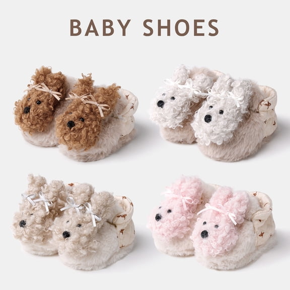 Kids Rabbit Slippers Cute Animal Cartoon Shoes Boys Girls Slip-On House Slippers Plush Warm Winter Home Slippers Pink 3 M-6 M