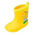 thumbnail image 1 of Kids Rain Boots Girls 3.5-4 Years Boys Short Ankle Slip On Garden Rubber Durable Waterproof Adorable Comfortable Rainy Yellow Rain Shoes, 1 of 7