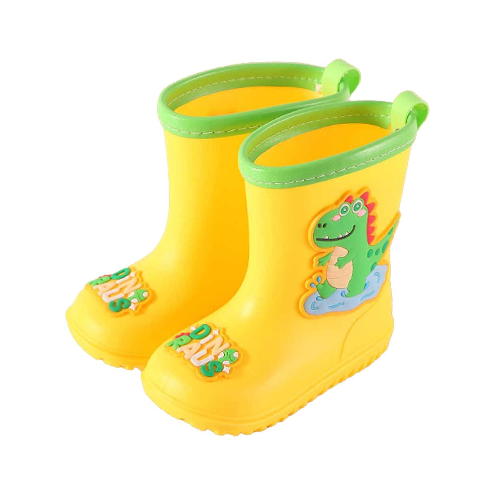 Kids Rain Boots Protective Outdoor Play Rain Boots Lightweight Kids Rainboots Yellow 10-10.5 Years