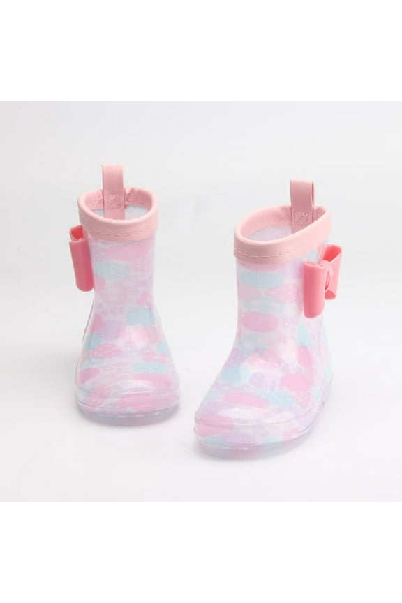 Kids Rain Boots Toddler Rain Shoes Easy Pull on Handles Lightweight and Waterproof Non- Sole Outdoor Boots Birthday Gifts for Boys Girls