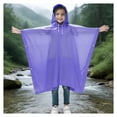 thumbnail image 1 of Kids Rain Coat Light Waterproof Girls Rain Jacket Reusable Rain Ponchos with Hood Lightweight Rain Poncho 5-10 Years, 1 of 4