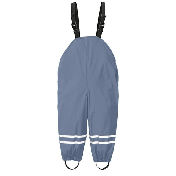 Kids Rain Pants,Boys Girls Rain Bib Pants Windproof Waterproof Mud Jumpsuit Toddler Kids Rain Clothes Outdoorsuit Overall,Girls Rain Pants,Grey,140