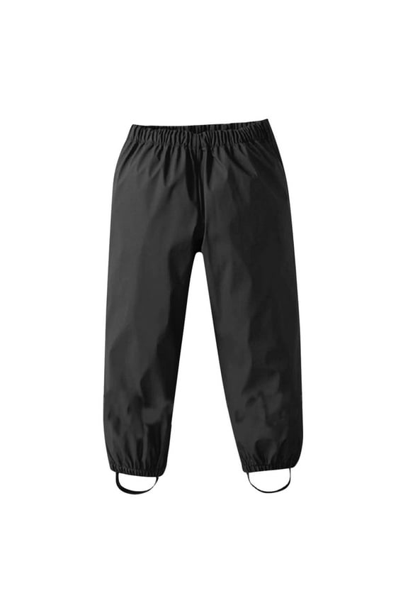 Kids Rain Pants,Girls Boys Mud Rain Pants Waterproof Trousers Jumpsuit Kids Toddler Rain Clothes Outdoor Romper,Girls Rain Pants,Black,7-9 Years