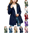 thumbnail image 1 of Kids Rain Jacket Nelozsy Kids Girls Solid Color With Pockets Drawstring Long Sleeves Waterproof Zipper Hooded Jacket Coat Navy 7 Years, 1 of 8