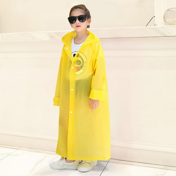 Kids Rain Jacket,Rain Suit Children Summer Outdoor Solid Print Hoodie Top for Wet Weather,Kids Rain Coat,Z01 Yellow,ONESIZE