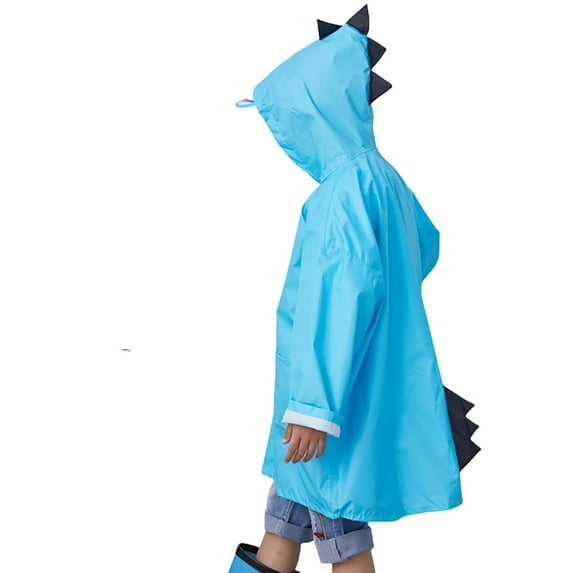 Kids Rain Jacket,Solid Color Buttoned Rain Poncho Thick Waterproof Poncho Raincoat for Spring Summer Autumn Boys Girls Outdoor Wear,Girls Rain Jacket,Blue,12-14 Years