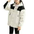 thumbnail image 1 of Kids Rain Jackets, Toddler Boys Girls Windbreaker Outerwear, Winter Casual Long Sleeve Hooded Sweatshirts Rain Coats Khaki 8T, 1 of 8
