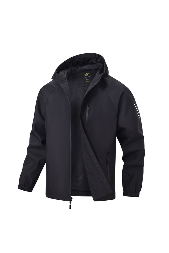 Kids Rain Jackets Waterproof Lightweight Hooded Raincoats Windbreakers for Kids Black 10-12Y