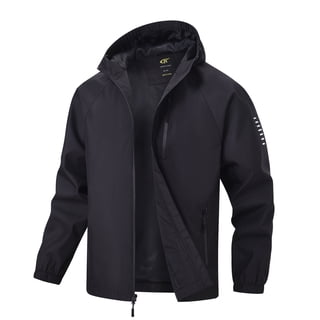 NEIKU Boys Girls Rain Jacket Lightweight Waterproof Hooded Raincoat Windbreakers for Kids Black 10-12Y
