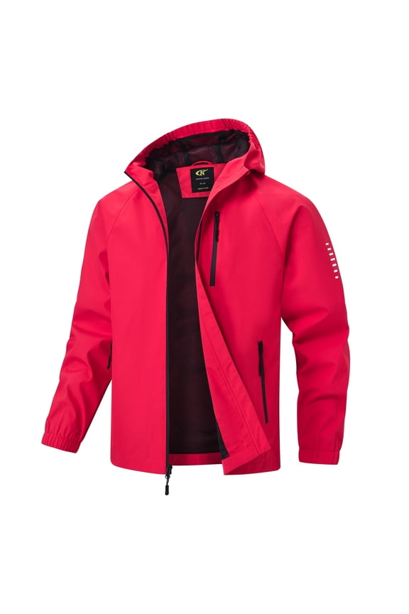Kids Rain Jackets Waterproof Lightweight Hooded Raincoats Windbreakers for Kids Red 10-12Y